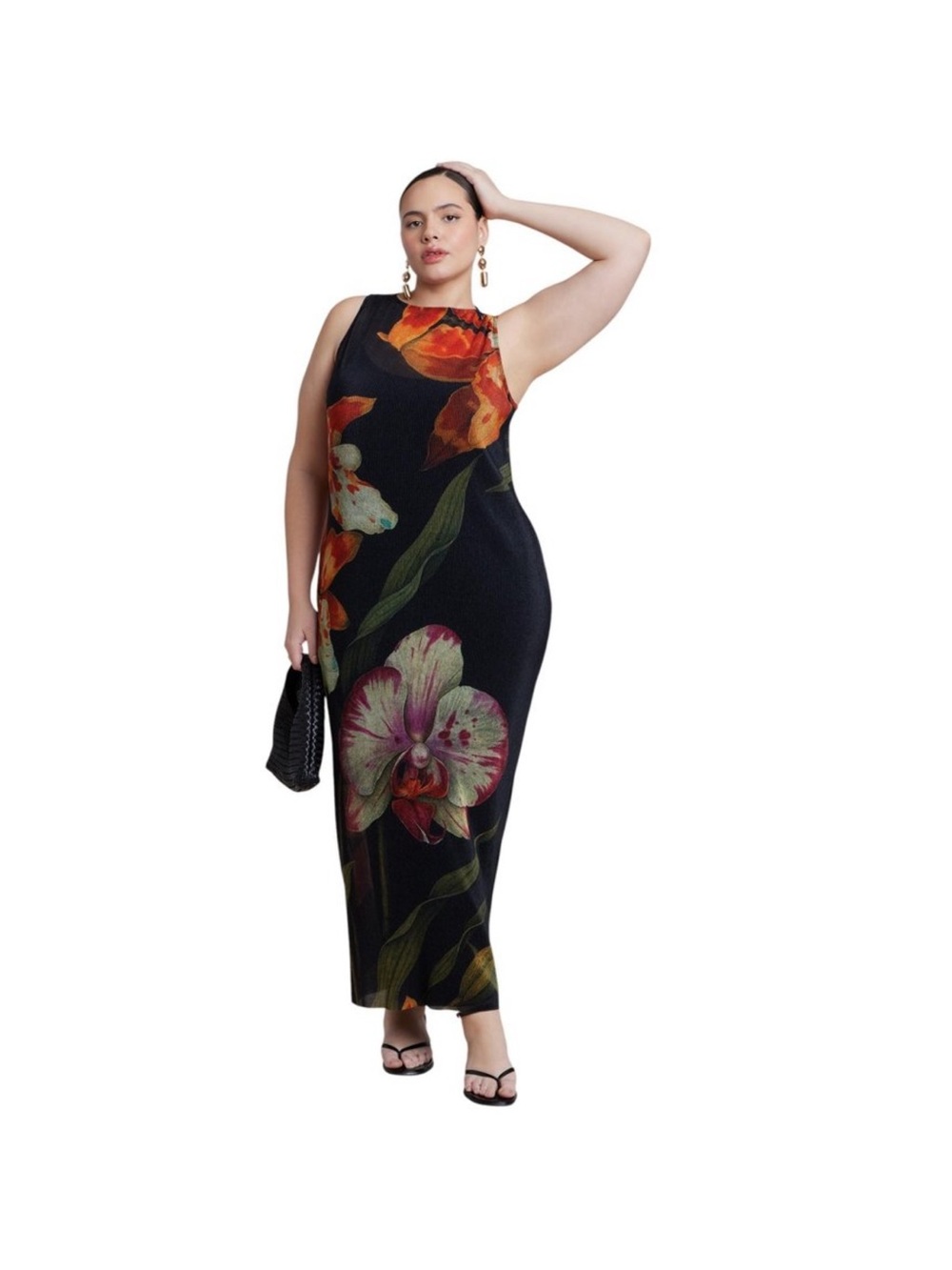 Eloquii Pleated Chiffon Dress 16 🖤 - Picture 4 of 7